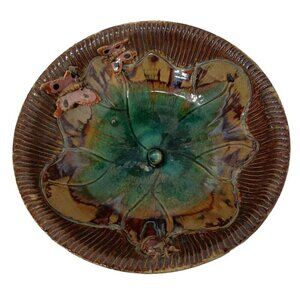 VTG Majolicaa 3D Butterfly Bowl Art & Craft Studio Pottery Glazed Water Dish